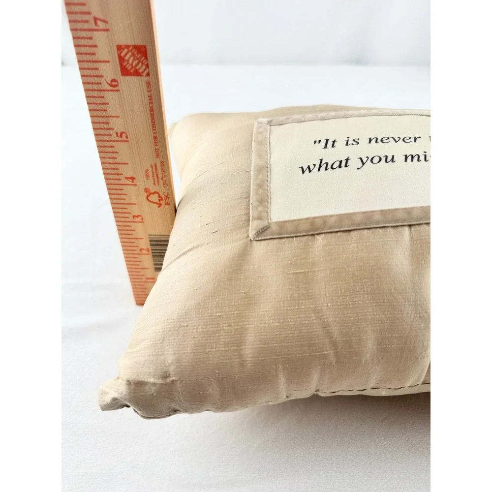 Neutral Beige Textured Throw Pillow Quote Farmhouse Linen Style Decor‎